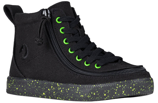  FINAL SALE - Black/Green Speckle BILLY Classic Lace High Tops