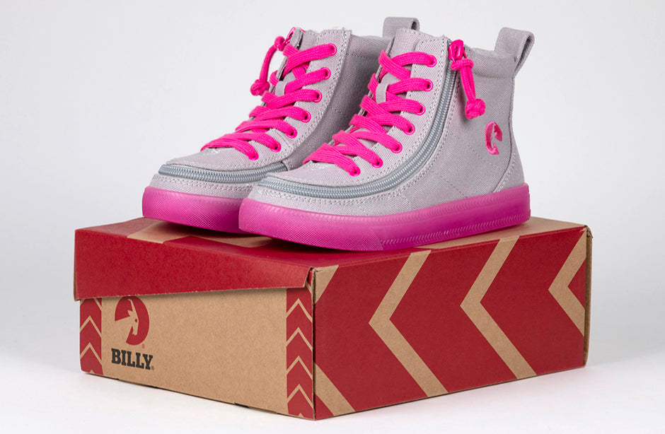  FINAL SALE - Grey/Pink BILLY Classic Lace High Tops