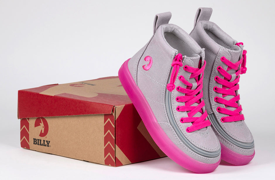  FINAL SALE - Grey/Pink BILLY Classic Lace High Tops