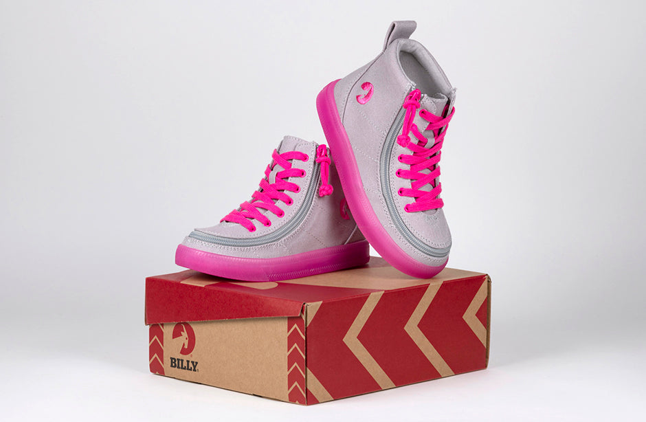  FINAL SALE - Grey/Pink BILLY Classic Lace High Tops