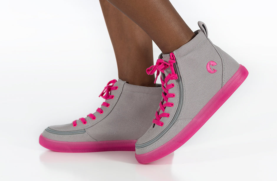  FINAL SALE - Grey/Pink BILLY Classic Lace High Tops