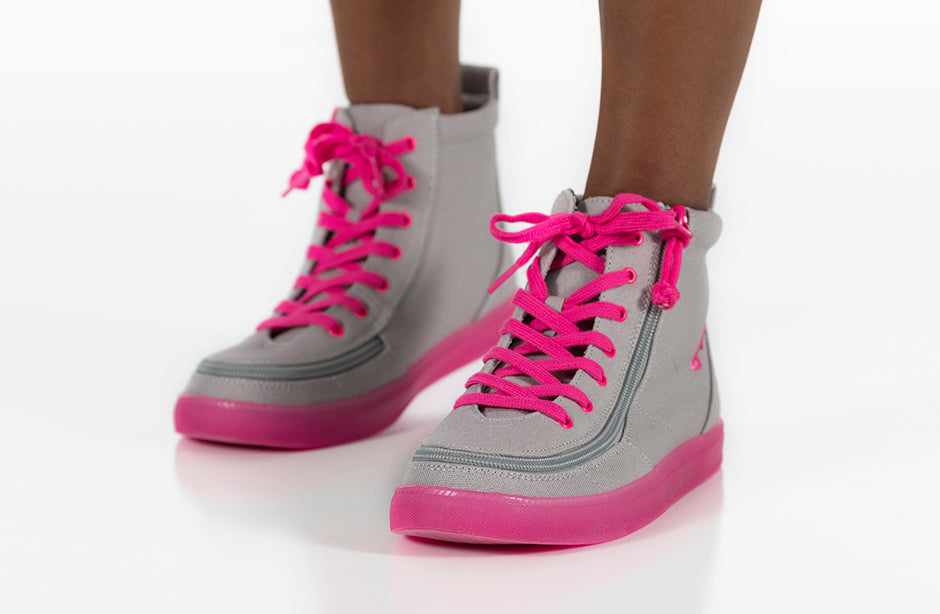  FINAL SALE - Grey/Pink BILLY Classic Lace High Tops