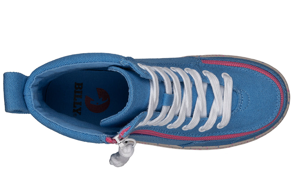  FINAL SALE - Blue/Pink Speckle BILLY Classic Lace High Tops
