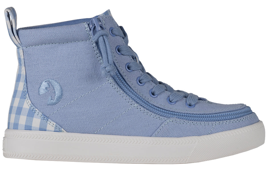  FINAL SALE - Blue Gingham BILLY Classic Lace High Tops