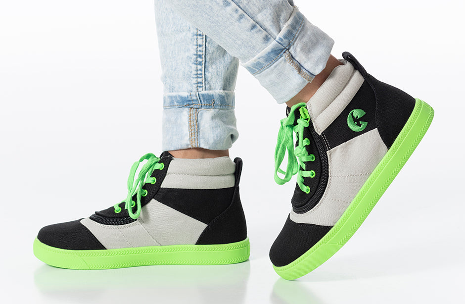  FINAL SALE - Black/Green BILLY Street Short Wrap High Tops