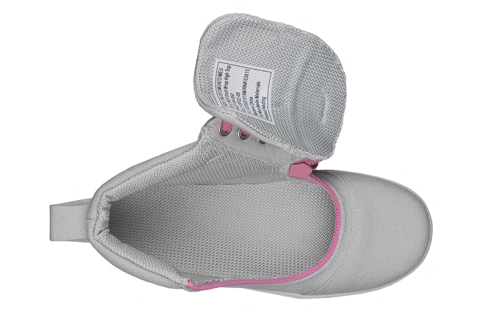  FINAL SALE - Grey/Pink BILLY D|R Short Wrap High Tops