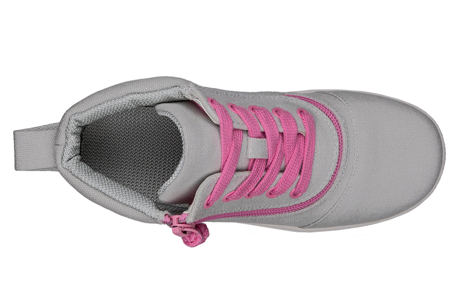  FINAL SALE - Grey/Pink BILLY D|R Short Wrap High Tops