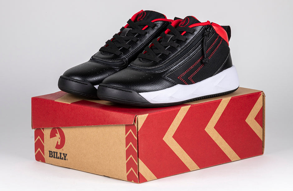  FINAL SALE - Black/Red BILLY Sport Hoop Athletic Sneakers
