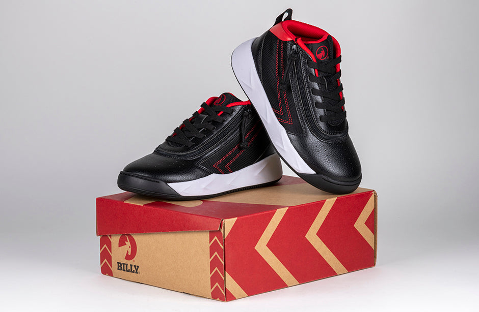  FINAL SALE - Black/Red BILLY Sport Hoop Athletic Sneakers