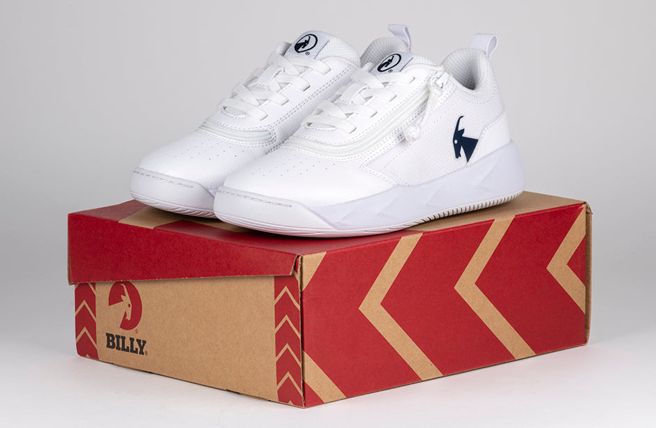  FINAL SALE - White/Navy BILLY Sport Court Athletic Sneakers