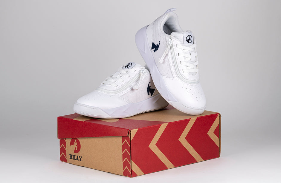  FINAL SALE - White/Navy BILLY Sport Court Athletic Sneakers