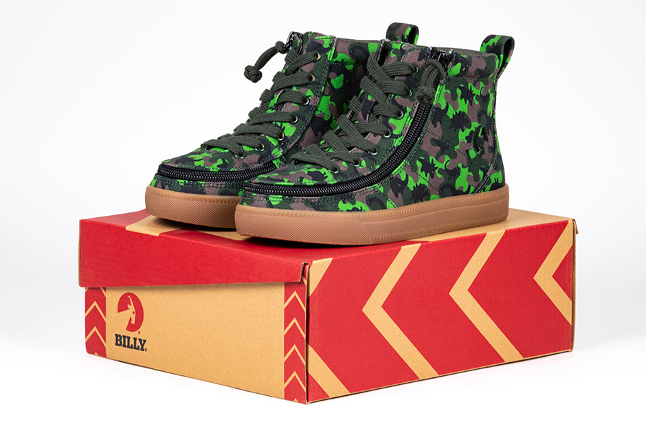  FINAL SALE - Green Dino BILLY Classic Lace High Tops