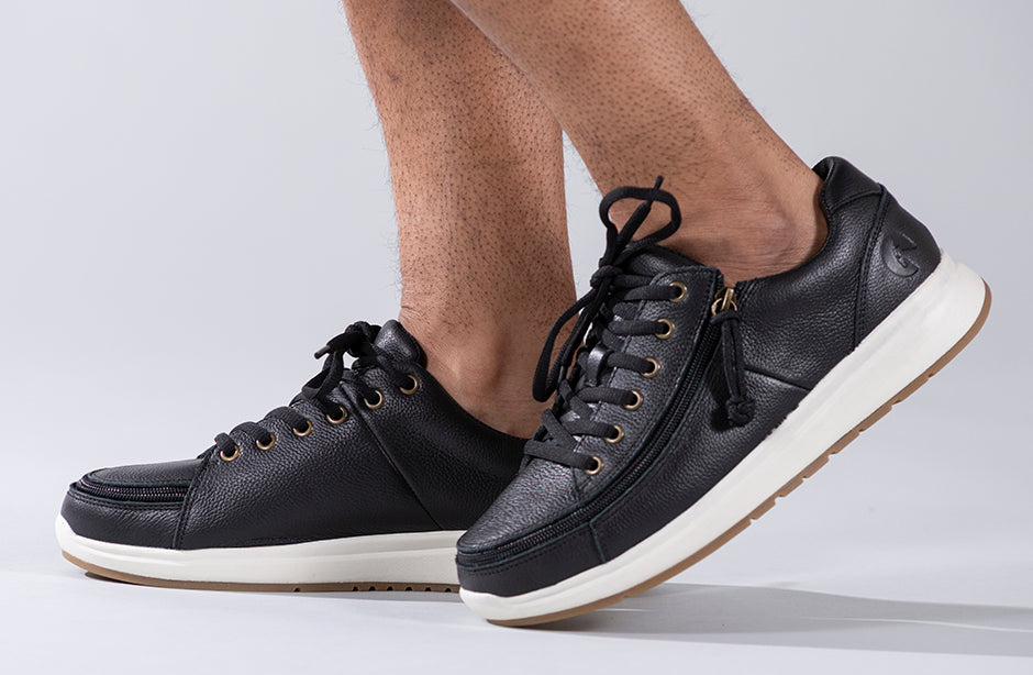  Men's Black Leather BILLY Comfort Lows