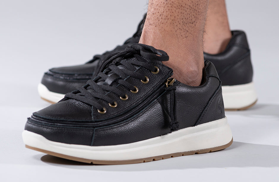  Men's Black Leather BILLY Comfort Lows