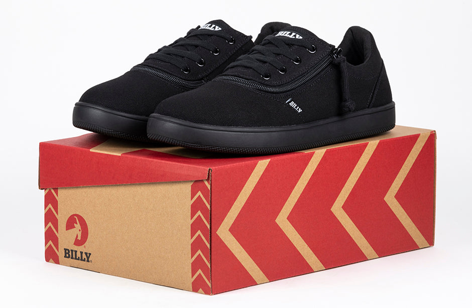  FINAL SALE - Men's Black To The Floor BILLY Sneaker Low Tops