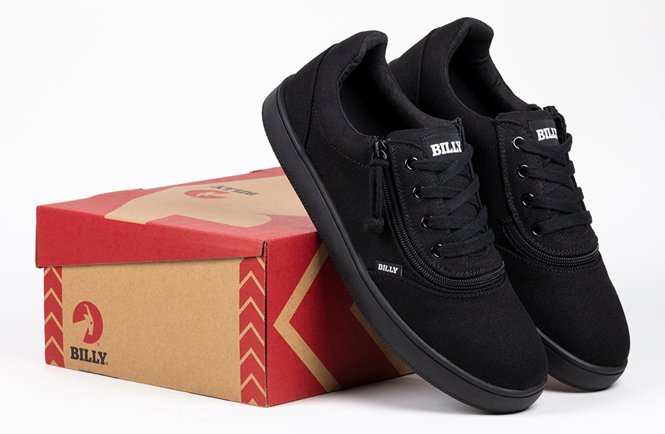  FINAL SALE - Men's Black To The Floor BILLY Sneaker Low Tops