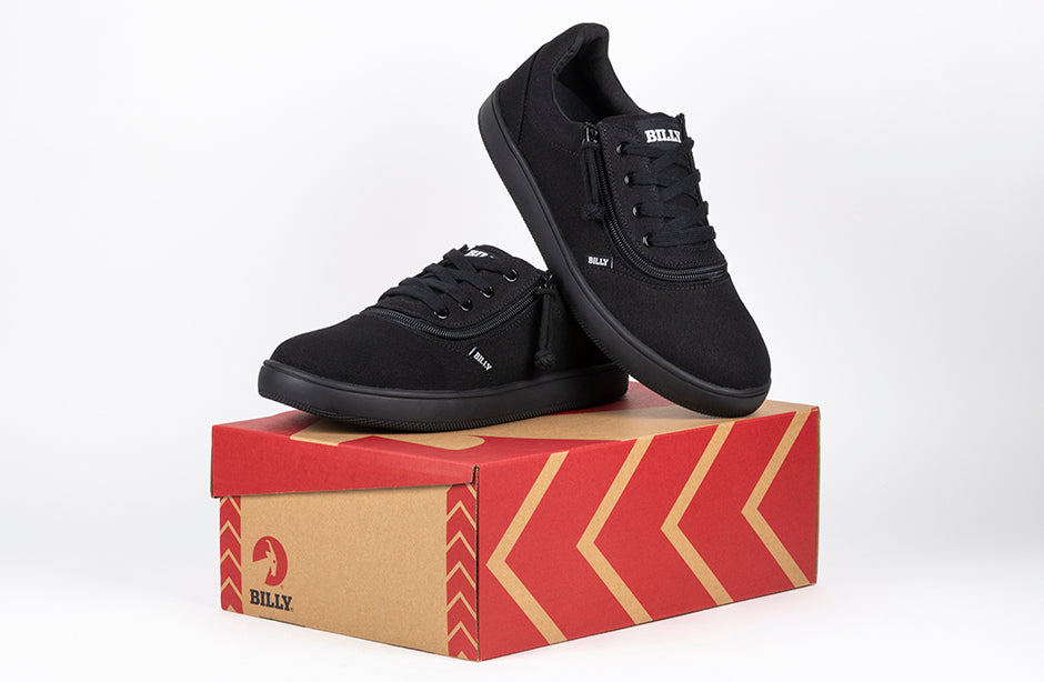  FINAL SALE - Men's Black To The Floor BILLY Sneaker Low Tops