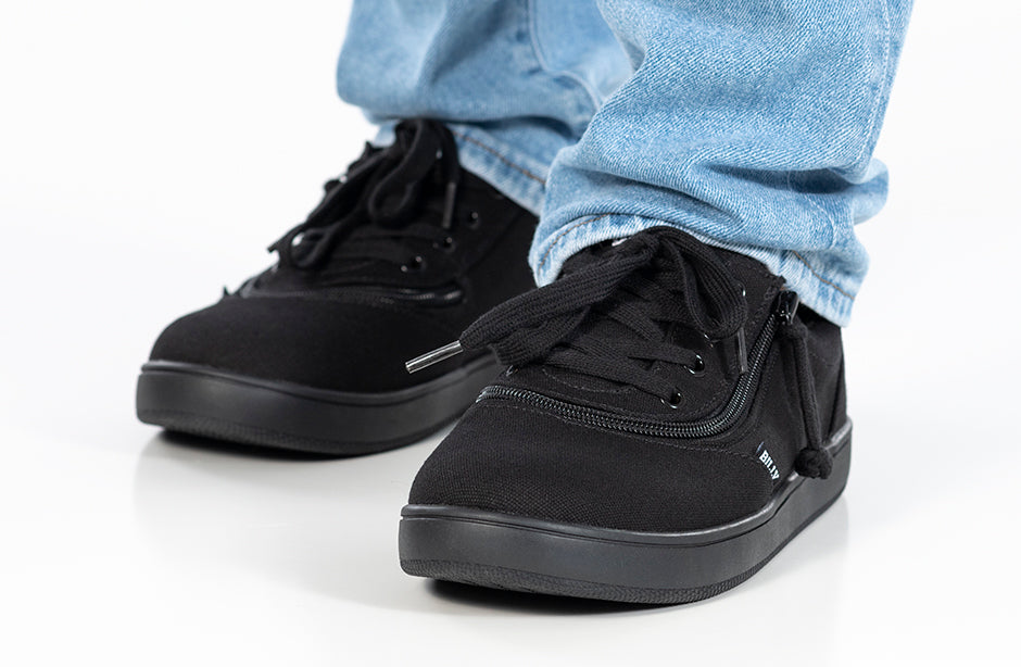  FINAL SALE - Men's Black To The Floor BILLY Sneaker Low Tops