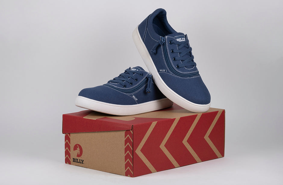  FINAL SALE - Men's Blue/White Stitch BILLY Sneaker Low Tops