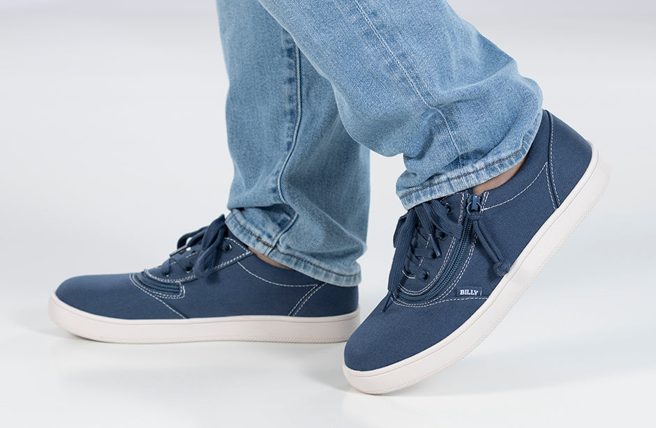  FINAL SALE - Men's Blue/White Stitch BILLY Sneaker Low Tops