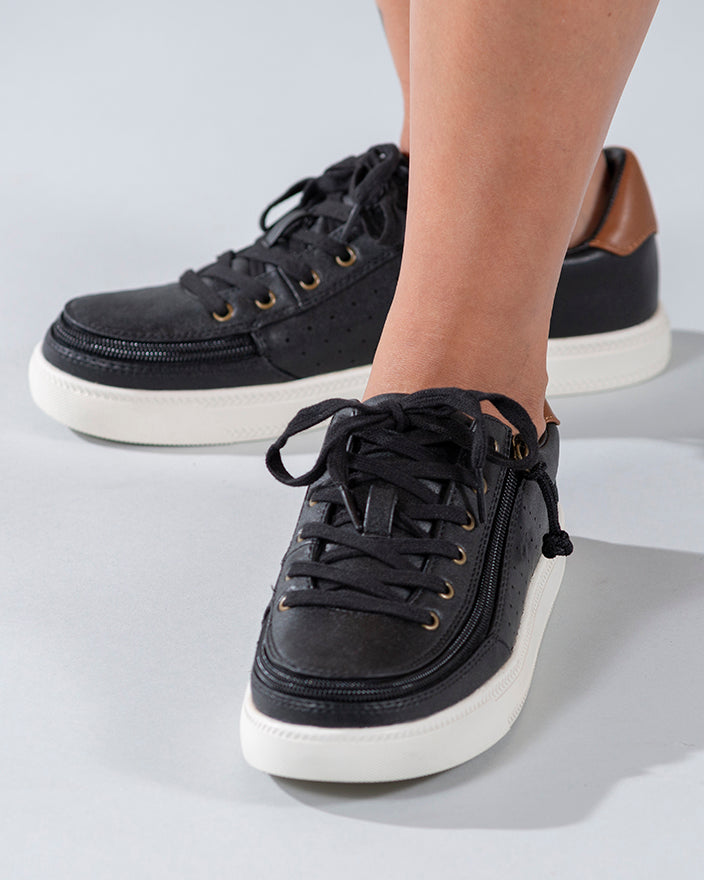  FINAL SALE - Women's Black (Brown Mustache) BILLY Low Sneakers