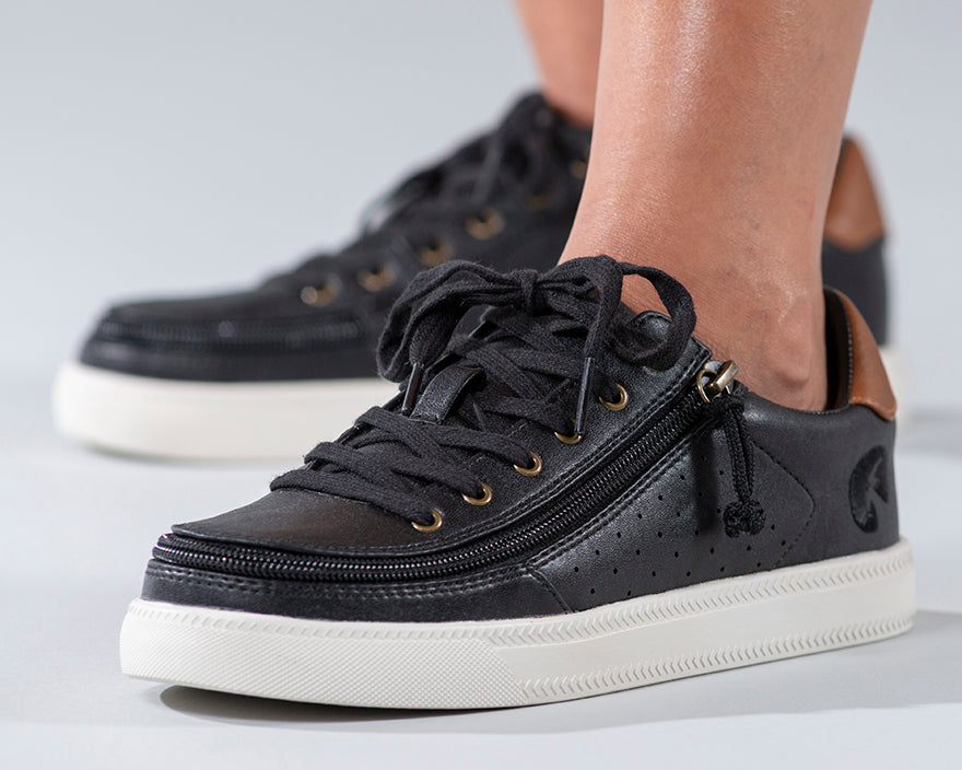  FINAL SALE - Women's Black (Brown Mustache) BILLY Low Sneakers