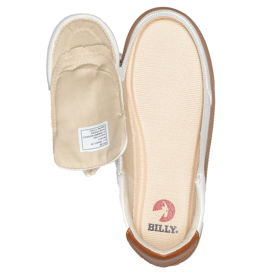  FINAL SALE - Women's White (Brown Mustache) BILLY Low Sneakers
