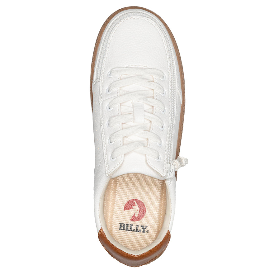  FINAL SALE - Women's White (Brown Mustache) BILLY Low Sneakers