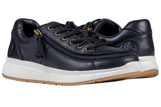  FINAL SALE - Women's Black Leather BILLY Comfort Lows