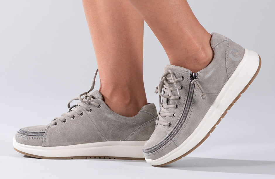  Women's Grey Suede BILLY Comfort Lows