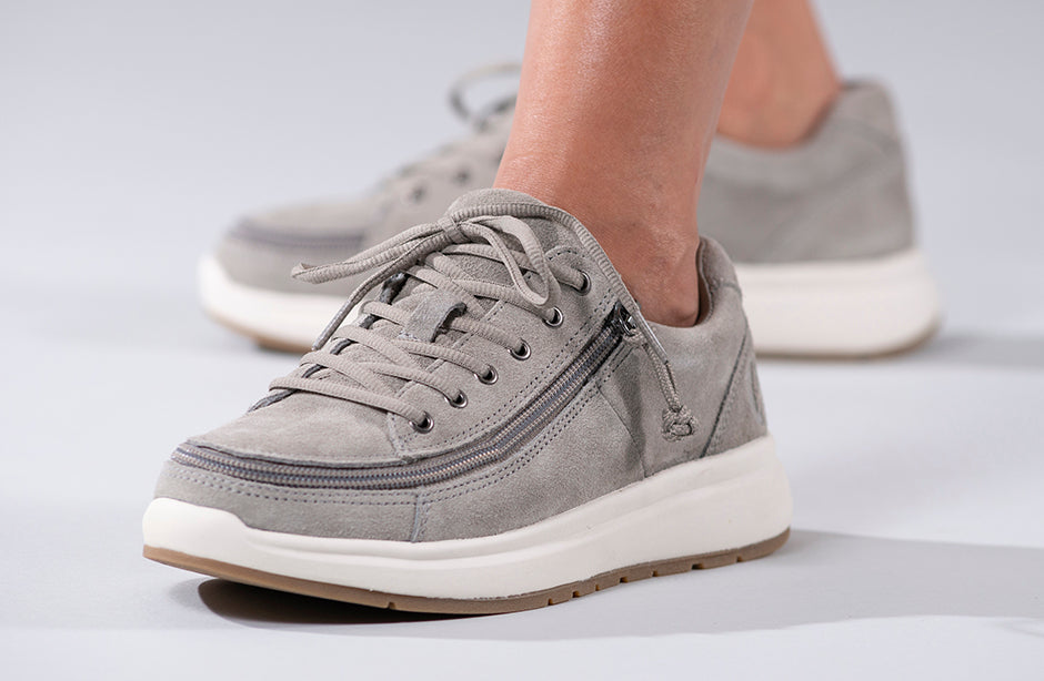  Women's Grey Suede BILLY Comfort Lows
