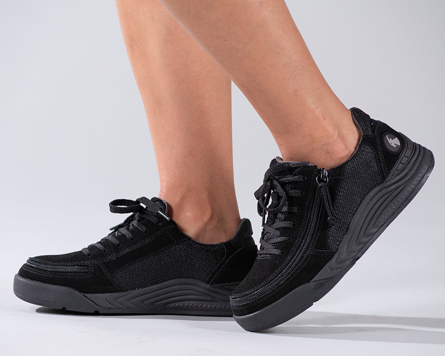  FINAL SALE - Women's Black Suede/Mesh BILLY Comfort Classic Lows