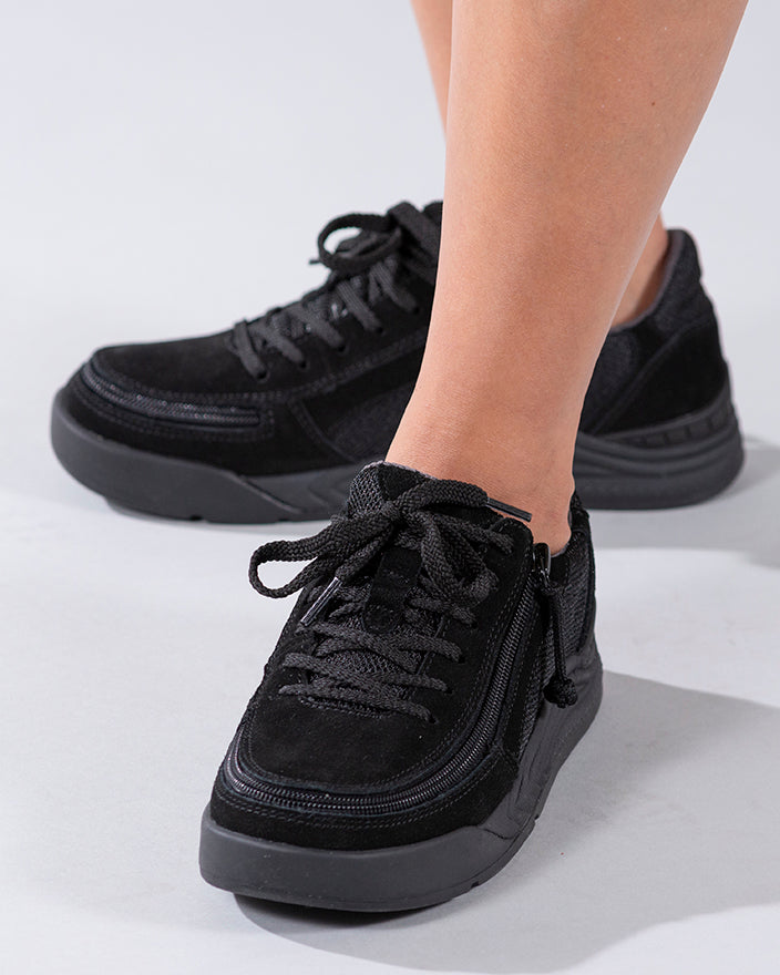  FINAL SALE - Women's Black Suede/Mesh BILLY Comfort Classic Lows