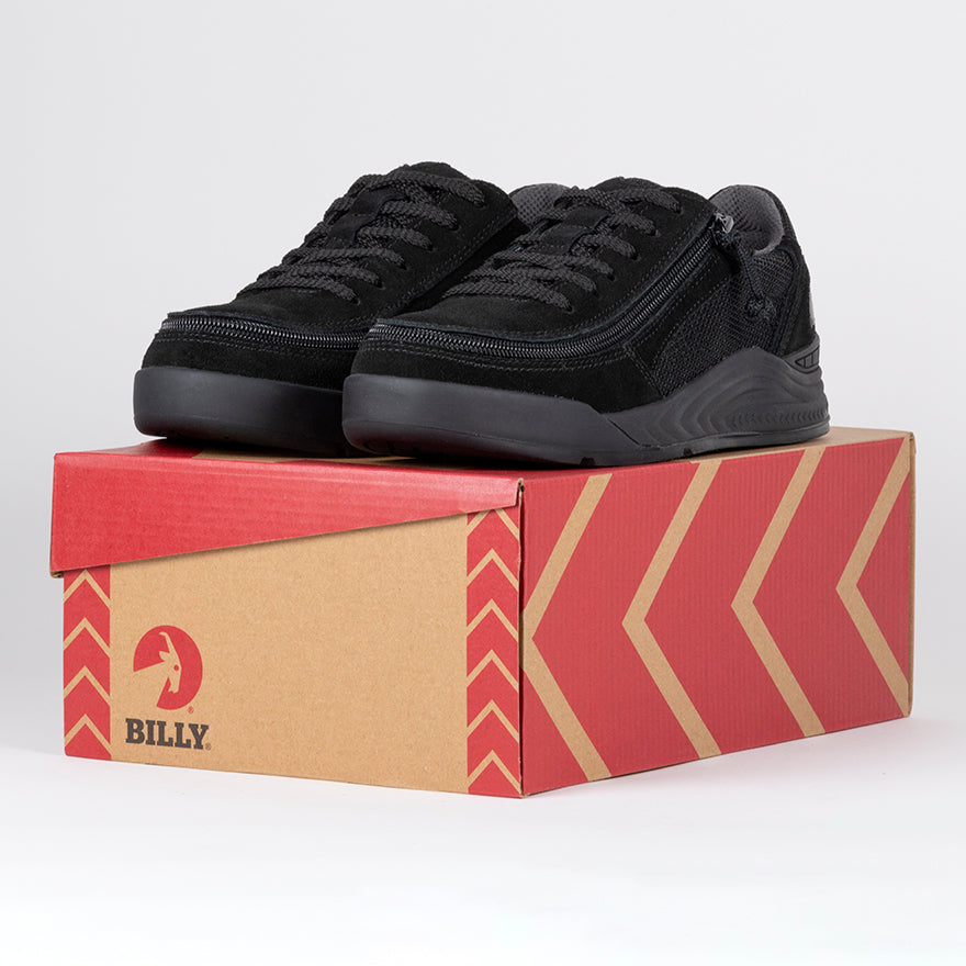  FINAL SALE - Women's Black Suede/Mesh BILLY Comfort Classic Lows