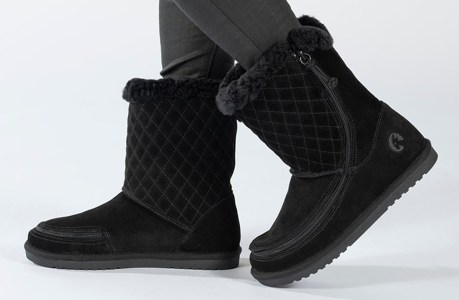  FINAL SALE - Women's Black BILLY Cozy Quilt Lux Boots