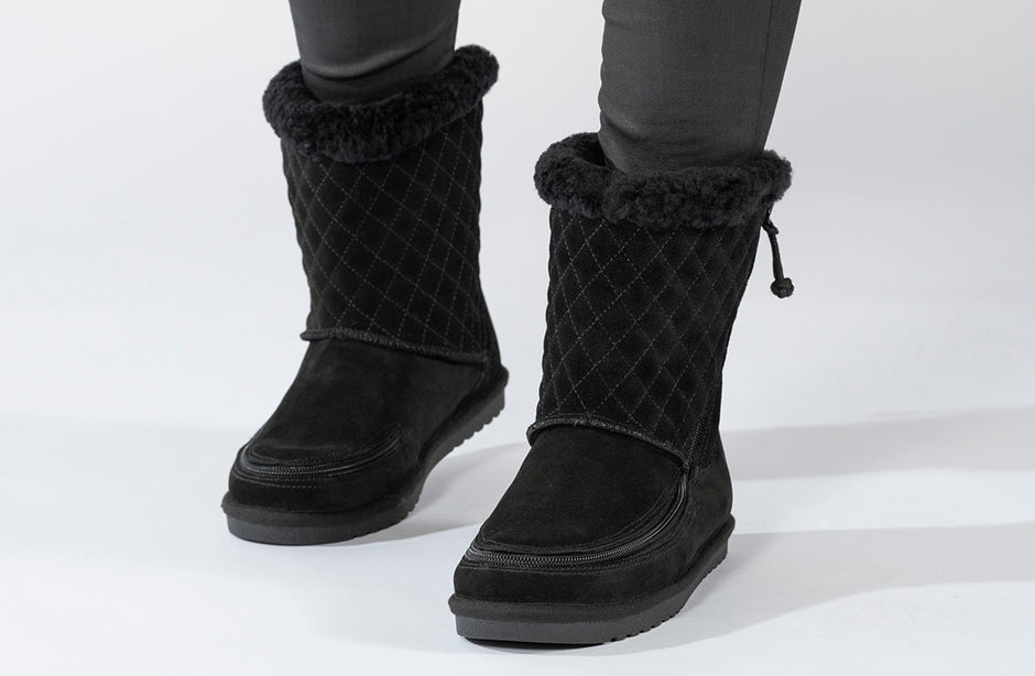  FINAL SALE - Women's Black BILLY Cozy Quilt Lux Boots