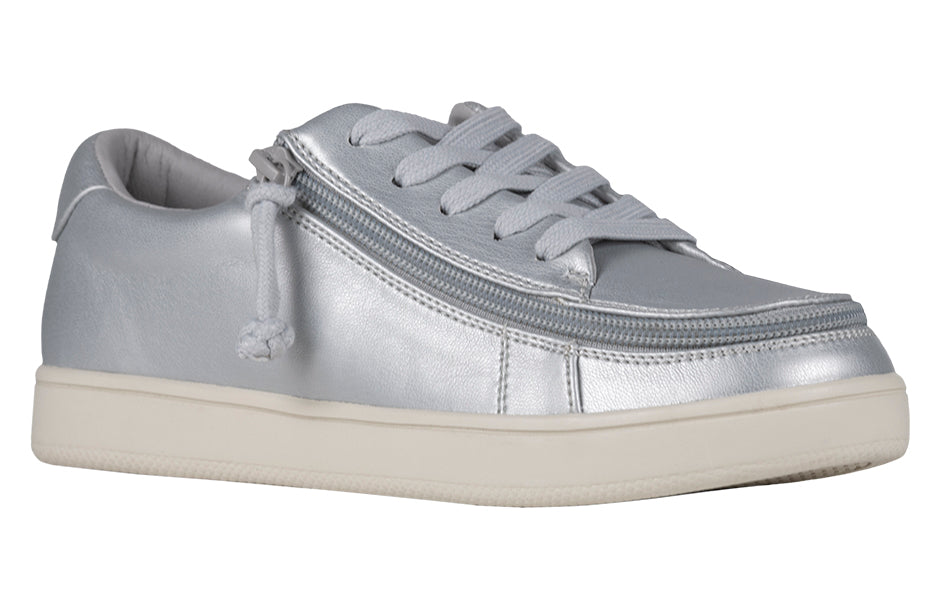  FINAL SALE - Women's Silver Grey Metallic BILLY Sneaker Low Tops