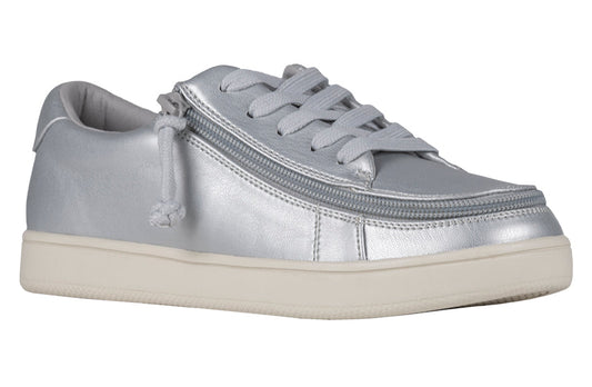  FINAL SALE - Women's Silver Grey Metallic BILLY Sneaker Low Tops