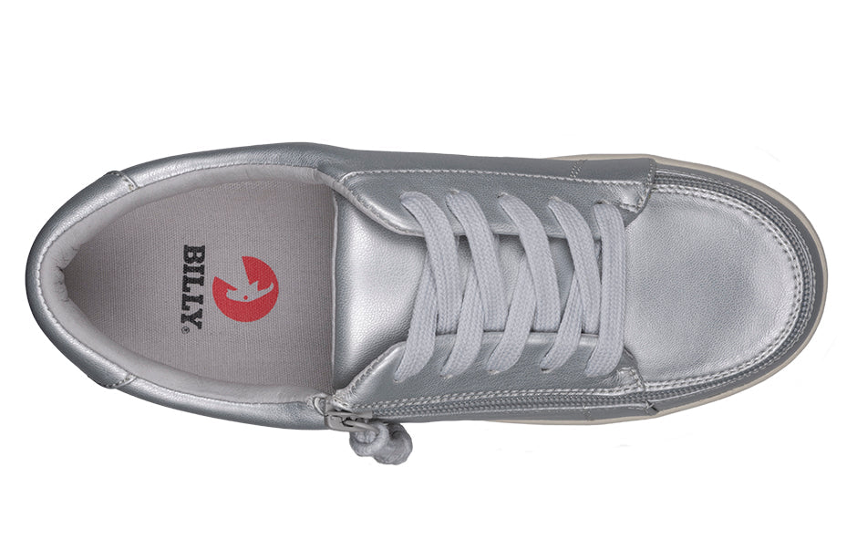  FINAL SALE - Women's Silver Grey Metallic BILLY Sneaker Low Tops