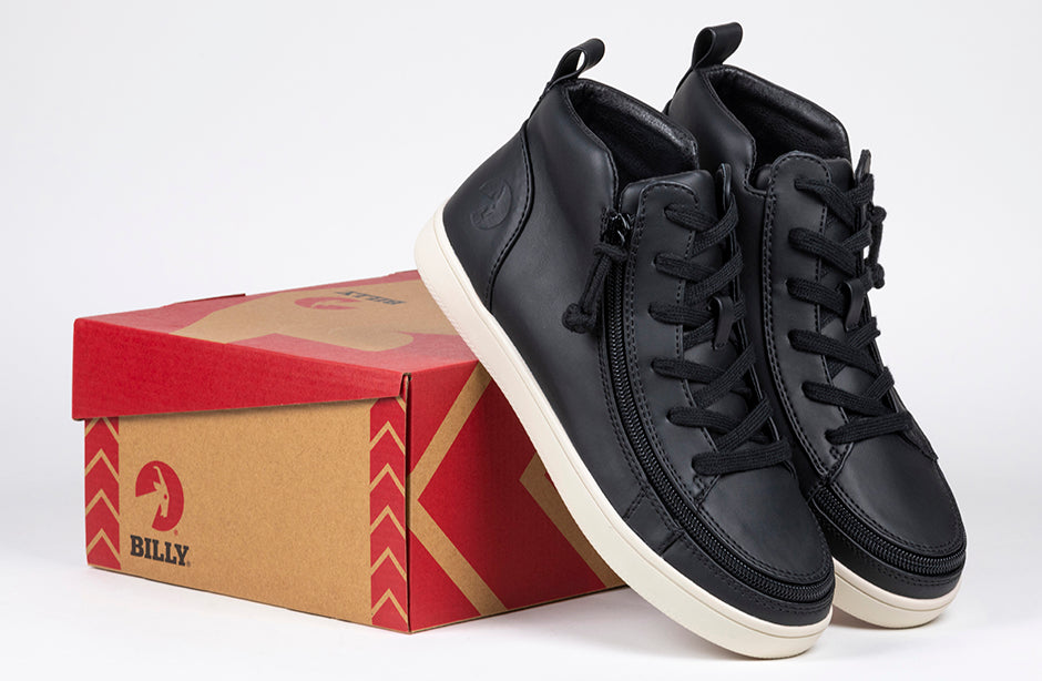  FINAL SALE - Women's Black BILLY Sneaker Lace Mid Tops