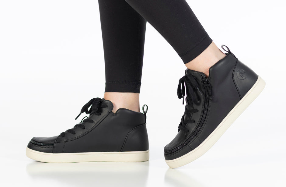  FINAL SALE - Women's Black BILLY Sneaker Lace Mid Tops