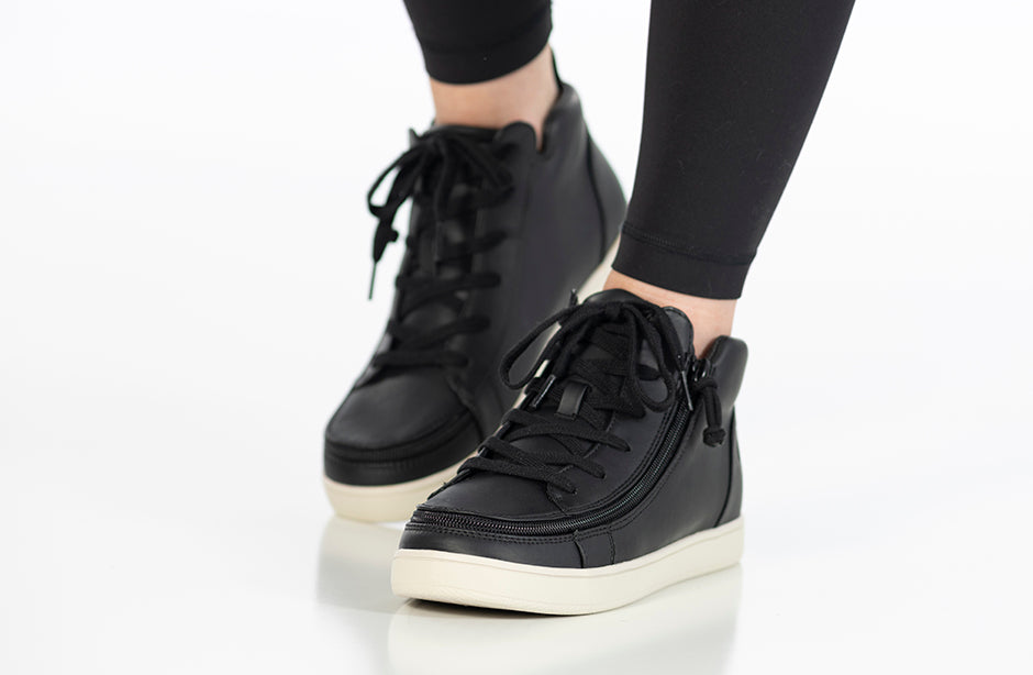  FINAL SALE - Women's Black BILLY Sneaker Lace Mid Tops