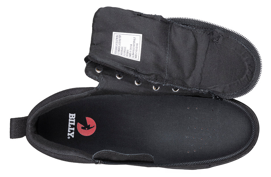  FINAL SALE - Women's Black To The Floor BILLY Sneaker Lace Mid Tops