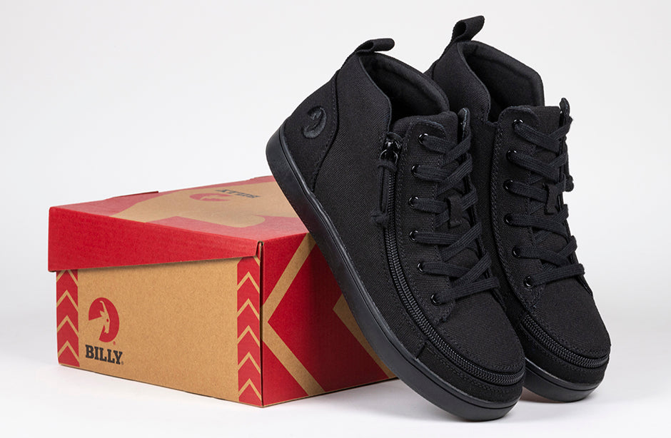  FINAL SALE - Women's Black To The Floor BILLY Sneaker Lace Mid Tops