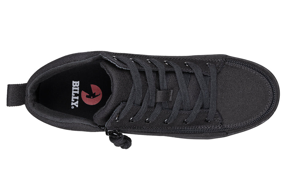  FINAL SALE - Women's Black To The Floor BILLY Sneaker Lace Mid Tops