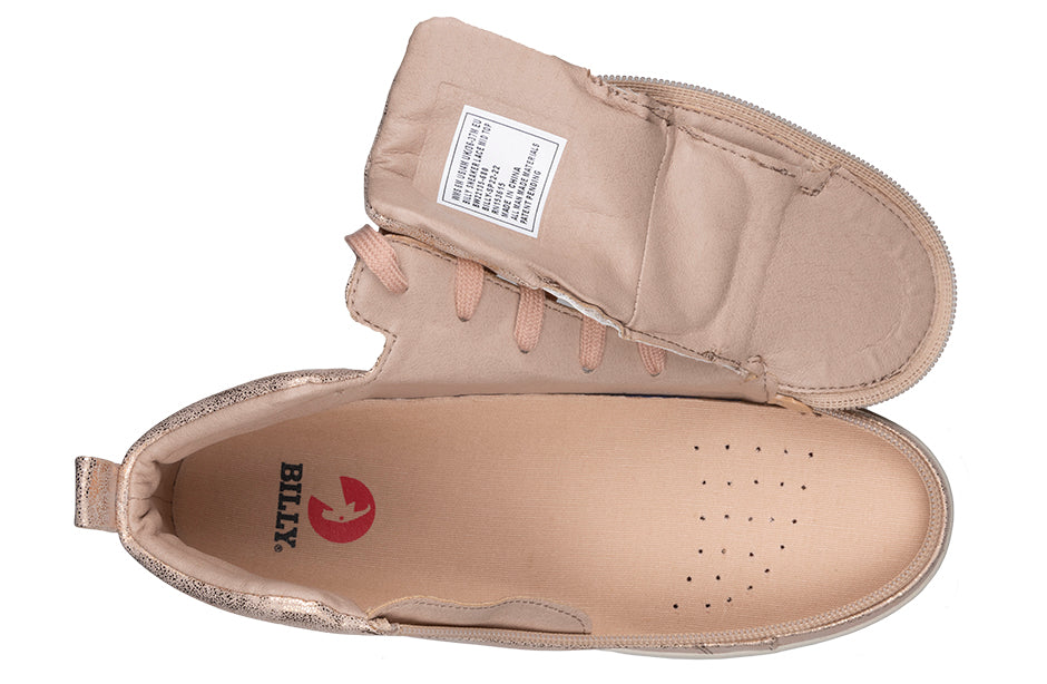  FINAL SALE - Women's Rose Gold BILLY Sneaker Lace Mid Tops