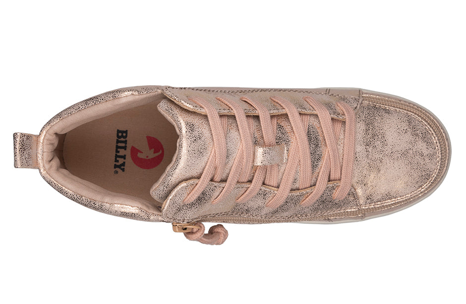  FINAL SALE - Women's Rose Gold BILLY Sneaker Lace Mid Tops