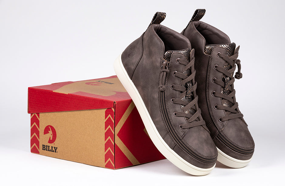  FINAL SALE - Women's Espresso BILLY Sneaker Lace Mid Tops