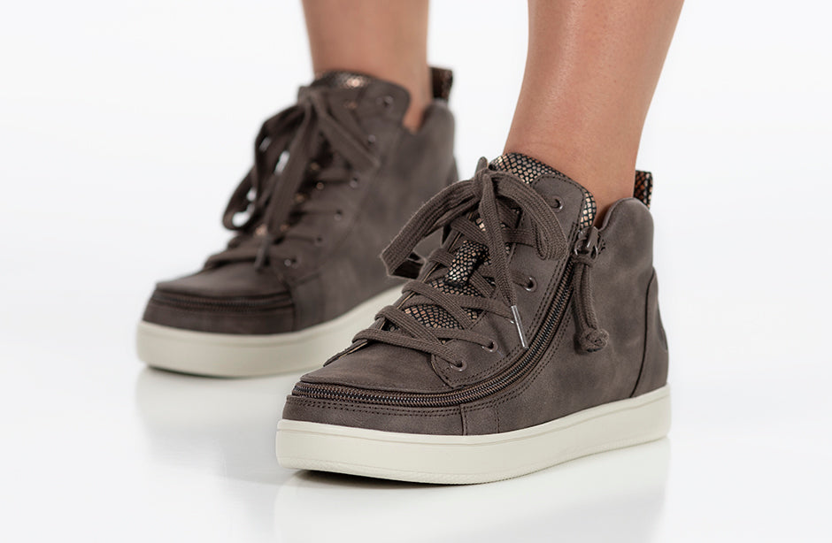  FINAL SALE - Women's Espresso BILLY Sneaker Lace Mid Tops