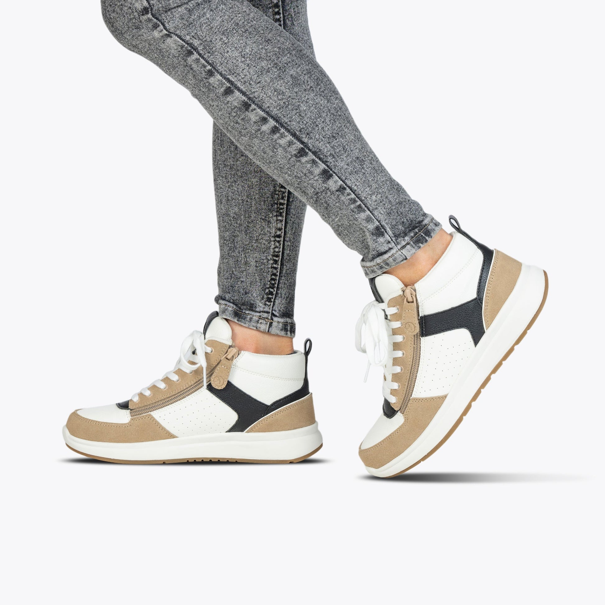  Women's White/Tan/Black BILLY Comfort DZ High